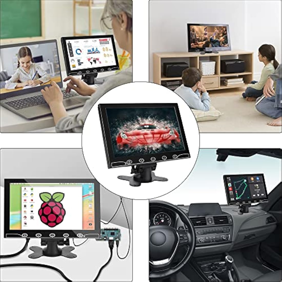 AISHICHEN 10.1 Inch CCTV Monitor | Portable 1024x600 HDMI Security Display