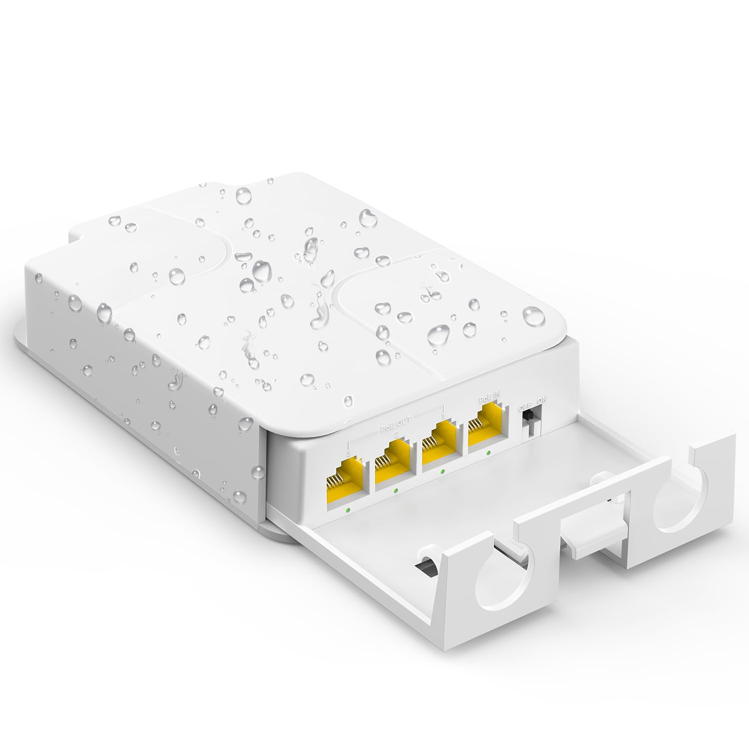 YuanLey Outdoor Gigabit PoE Extender | 1 in 3 Out IP66 Waterproof Repeater