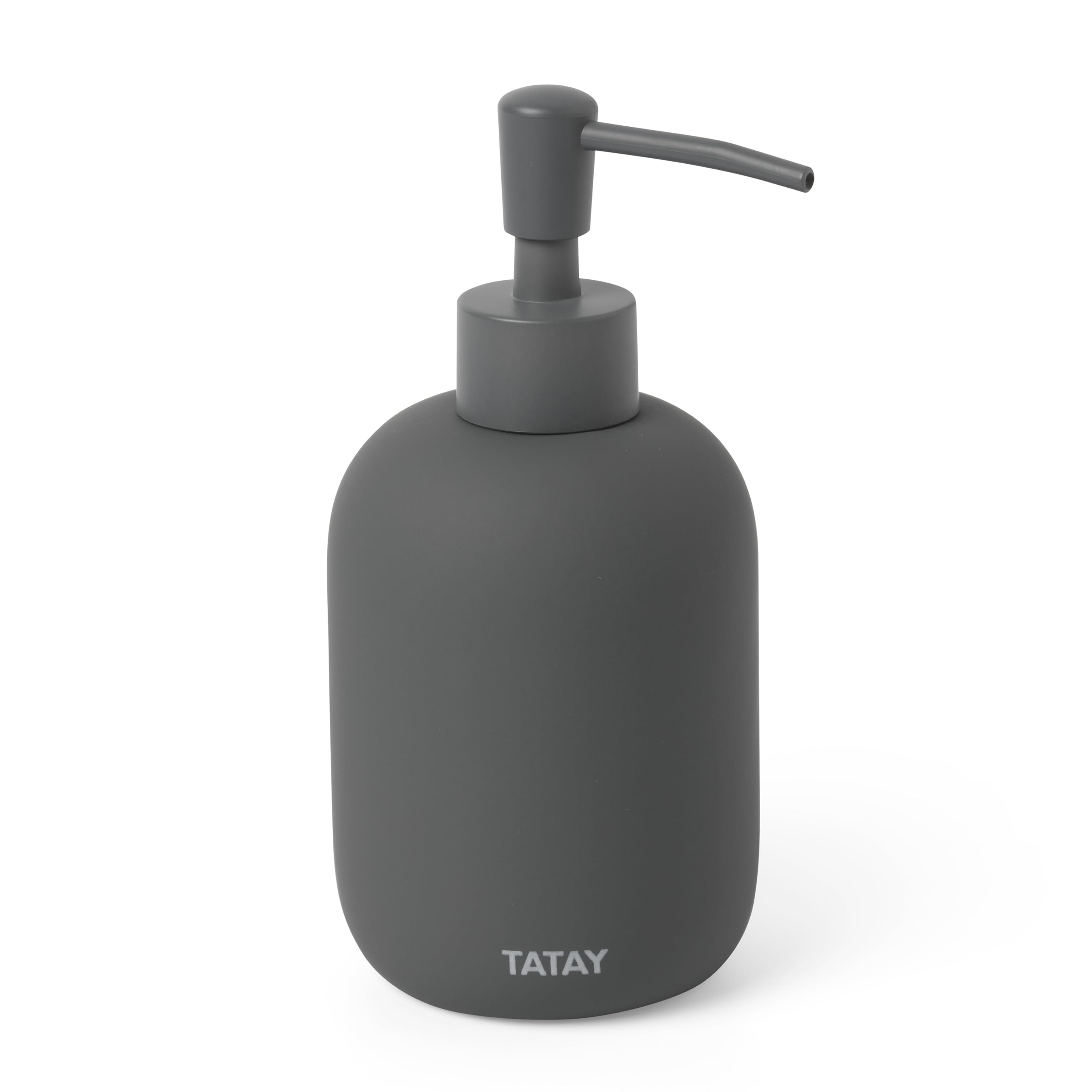 Tatay Ceramic Soap Dispenser – Modern Minimalist Pump in Anthracite Grey