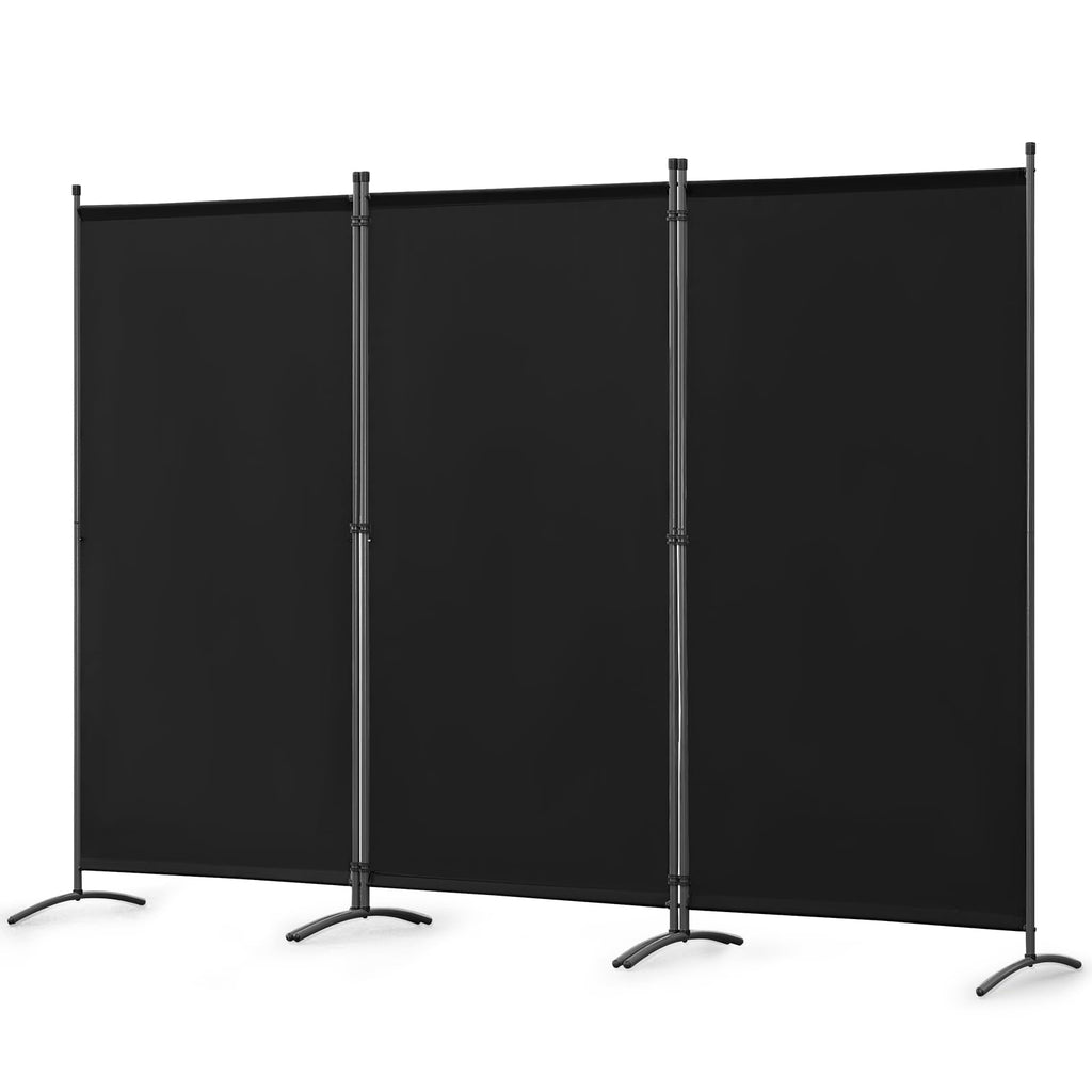 Angel Living 3 Panels Folding Room Divider | Privacy Screen with Polyester Fabric & Sturdy Iron Frame | Freestanding Partition for Office, Bedroom - image 1