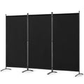 Angel Living 3 Panels Folding Room Divider | Privacy Screen with Polyester Fabric & Sturdy Iron Frame | Freestanding Partition for Office, Bedroom - image 1