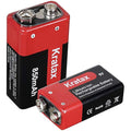 Kratax 9V Rechargeable Li-ion Battery | 850mAh High Capacity | 2 Pack