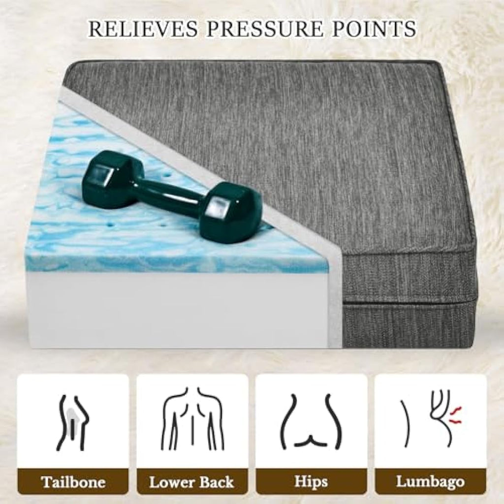 baibu Memory Foam Seat Cushion for Recliner – Dual-Layer Orthopedic Support