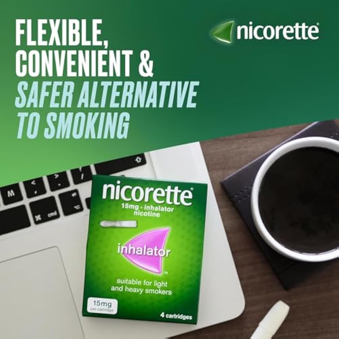 Nicorette 15mg Nicotine Inhaler – Quit Smoking Aid (36 Cartridges)
