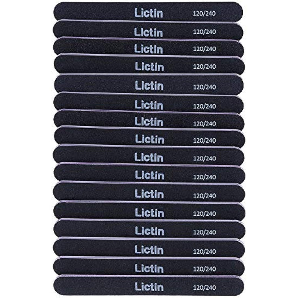 Lictin Professional Nail Files - 16 Pack 120/240 Grit Emery Boards