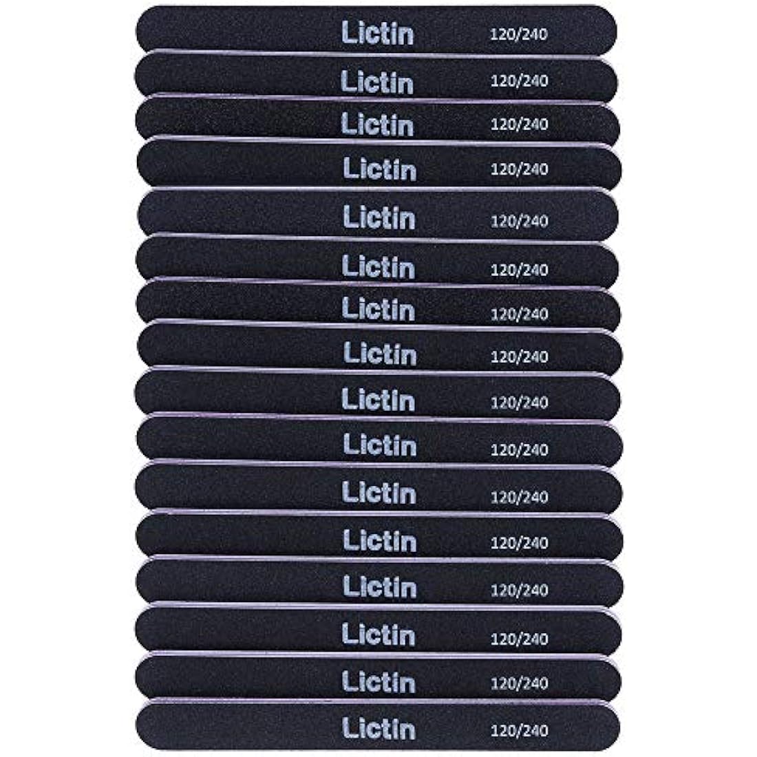 Lictin Professional Nail Files - 16 Pack 120/240 Grit Emery Boards