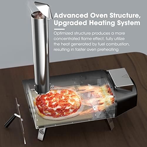 Mimiuo Outdoor Wood & Pellet Pizza Oven with Stone and Foldable Peel