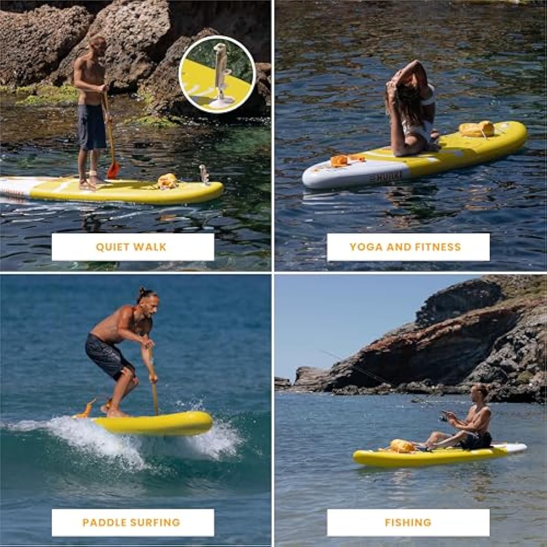 HUIIKE Inflatable Stand Up Paddle Board & Kayak - 10' x 33" x 6"