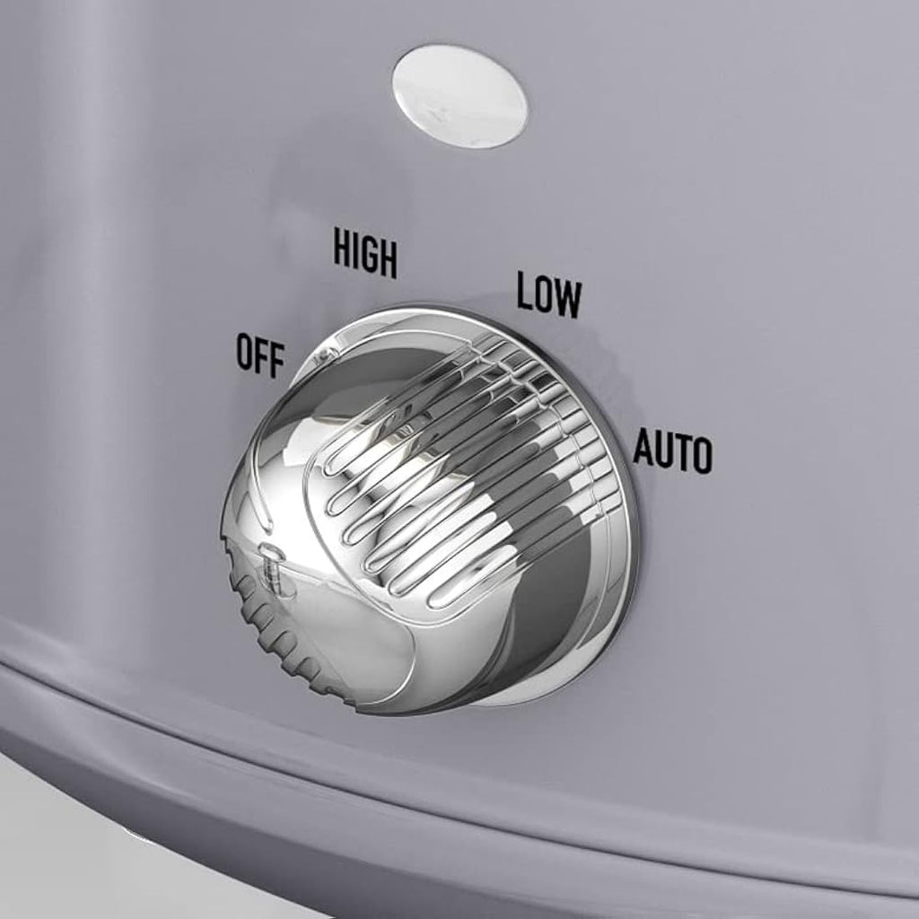 Swan Retro Slow Cooker – 3.5L Ceramic Pot with 3 Heat Settings, Grey