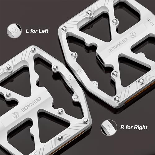 GEWAGE Aluminum Bike Pedals - 3 Sealed Bearings & Reflective Strips