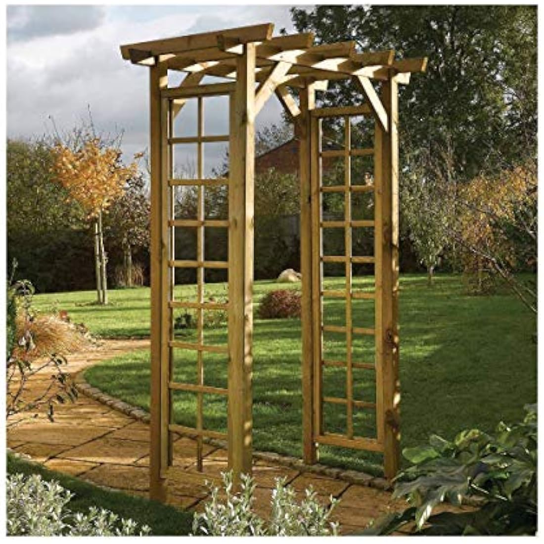Rowlinson Square Top Garden Arch – Pressure Treated Timber Trellis