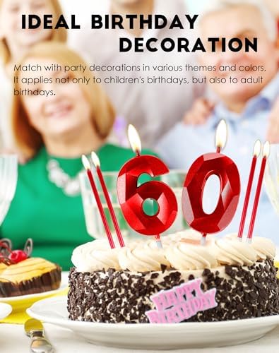 Red Number 10 Birthday Candles Set – 3D Cake Topper Decorations