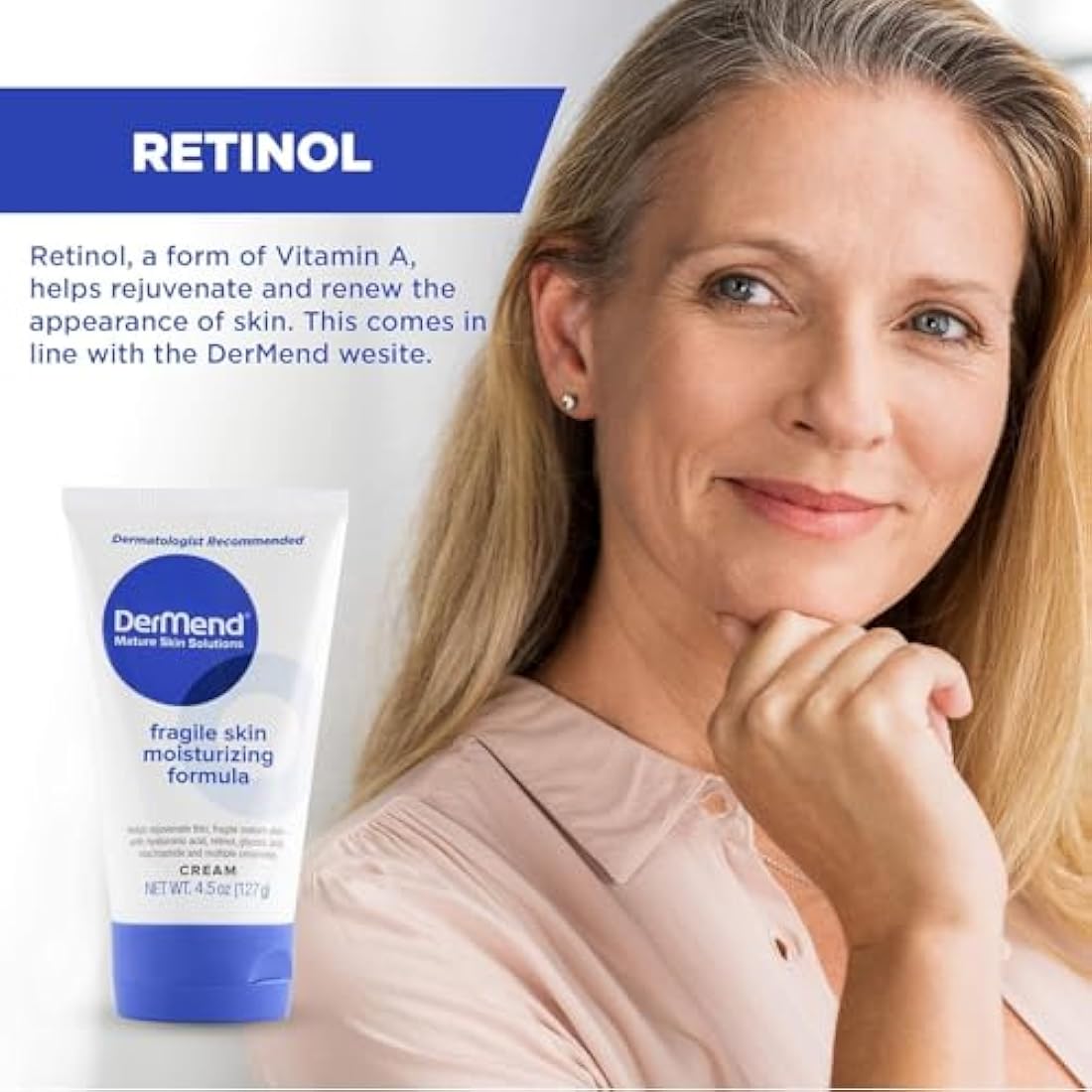 Dermend Fragile Skin Moisturizing Cream for Mature Skin - 4.5 Oz
