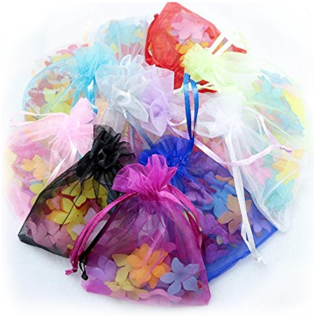 G2PLUS 100pcs Organza Gift Bags | 10x15cm Mesh Jewelry Favor Pouches