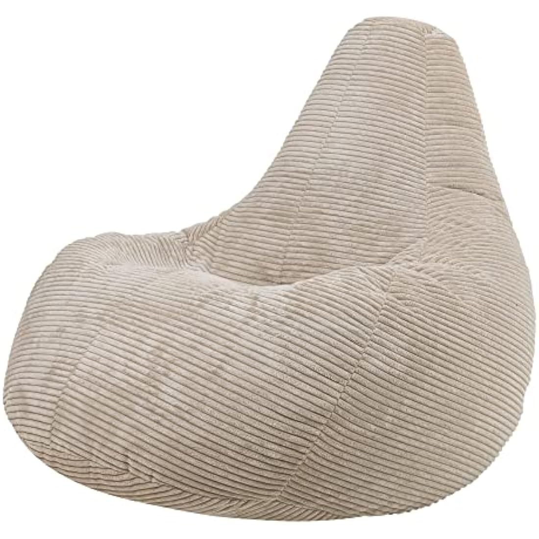 Icon Dalton Beige Corduroy Recliner Bean Bag Chair - Large Adult Size