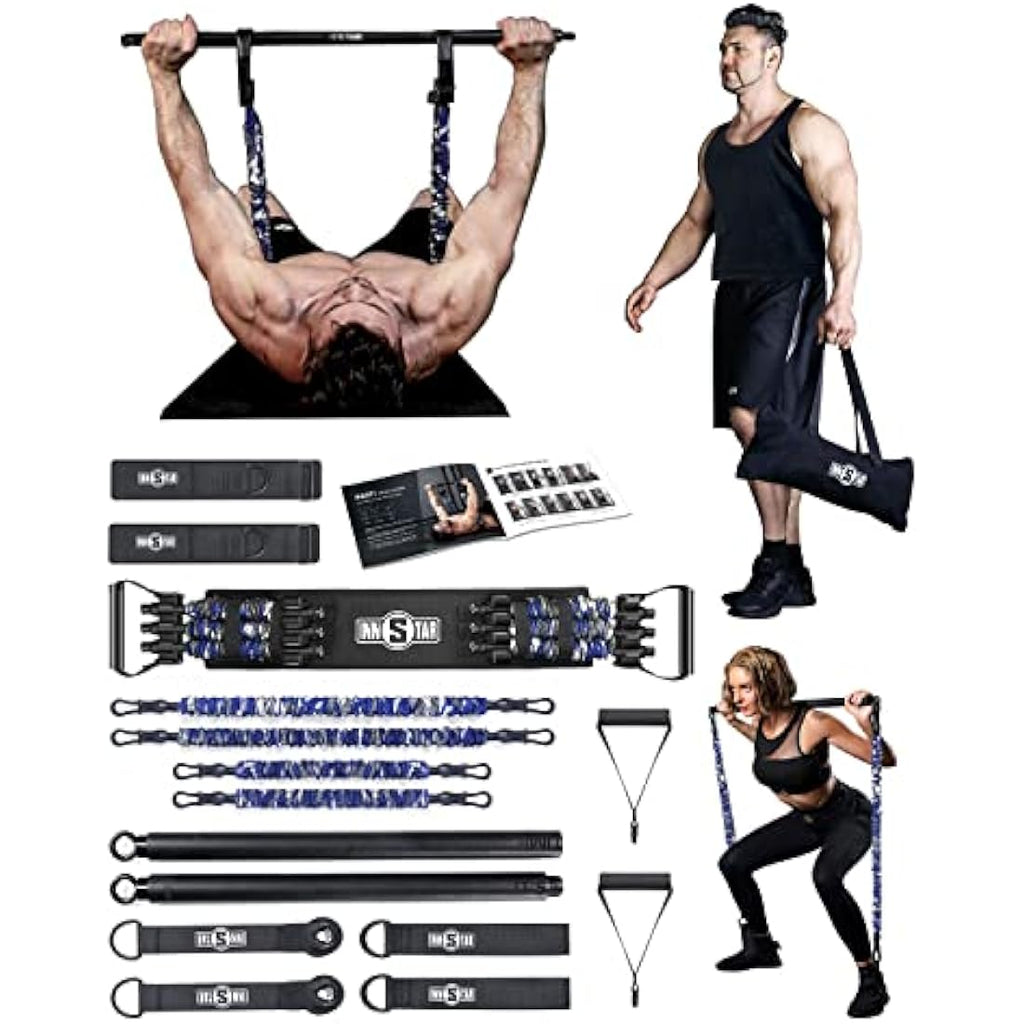INNSTAR Portable Home Gym Set | Resistance Band Bench Press Kit