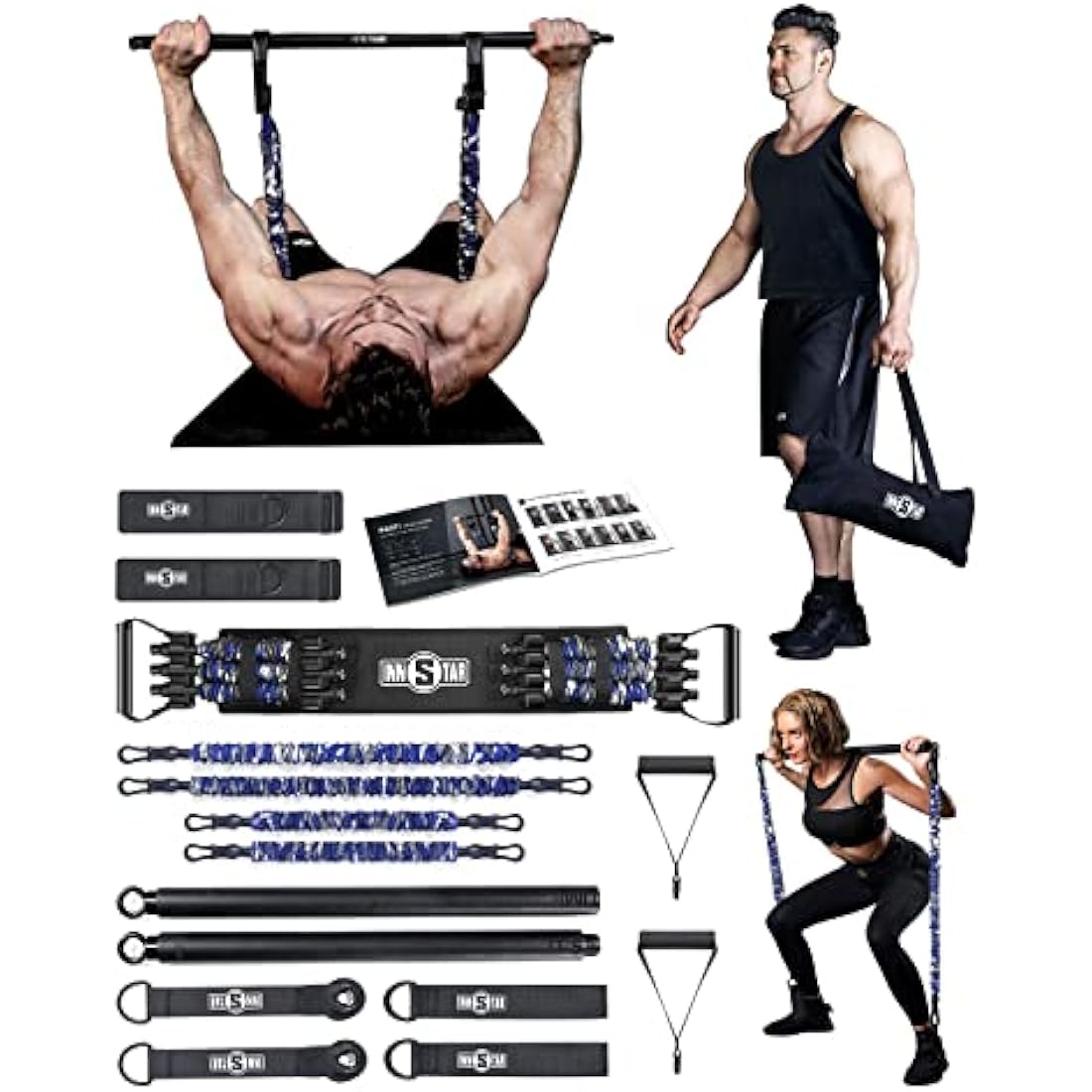INNSTAR Portable Home Gym Set | Resistance Band Bench Press Kit