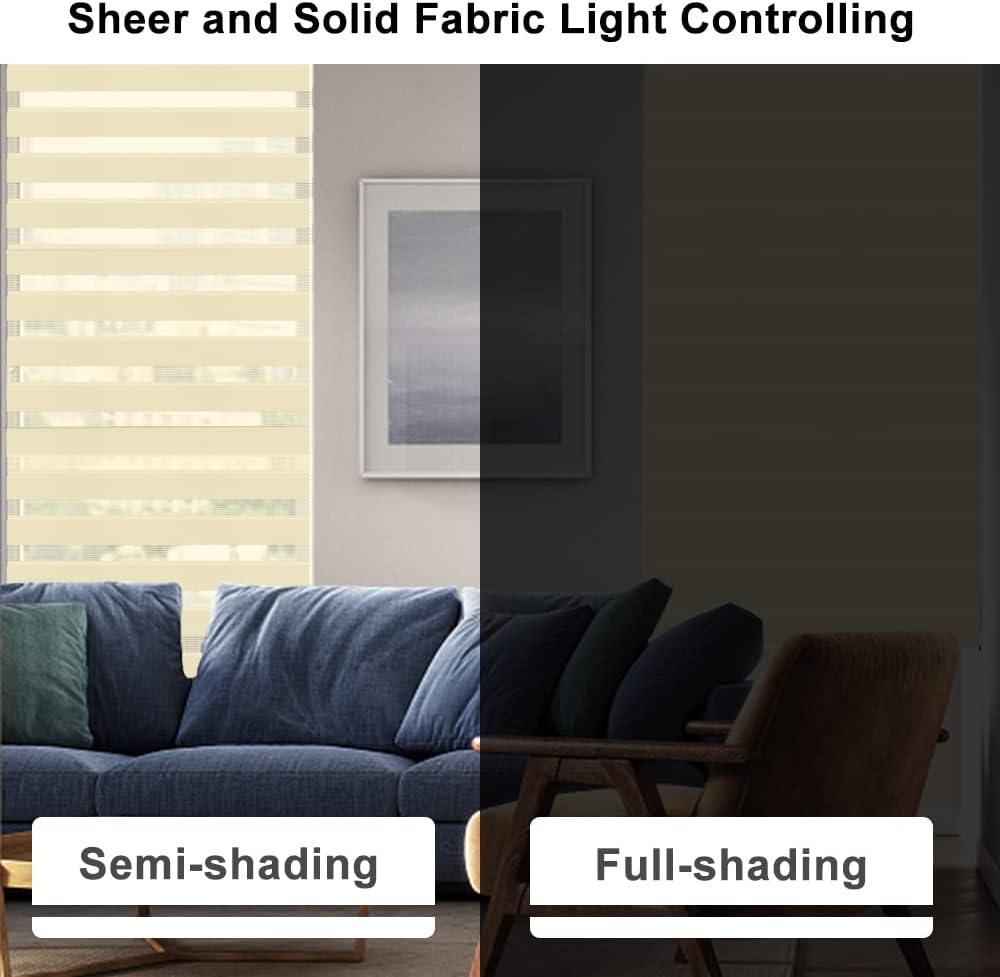 Kokorona Zebra Roller Blinds – Light Filtering Day and Night Shades