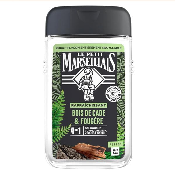 Le Petit Marseillais Men's 4-in-1 Shower Gel – Cade Wood & Fern, 250ml
