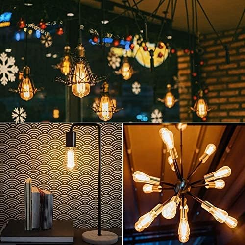 Jolof Store E27 Vintage Edison Light Bulbs – Amber Warm ST64 60W (6 Pack)