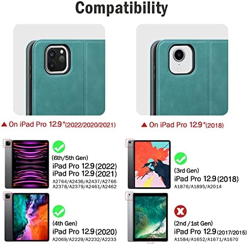 AUAUA iPad Pro 12.9 Case (6th-3rd Gen) | Vegan Leather Cover with Pencil Holder