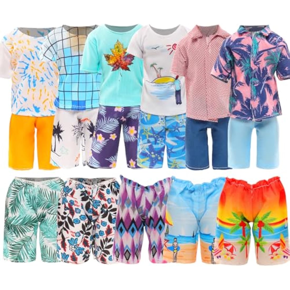 Miunana 11-Piece Boy Doll Clothes and Accessories for 12-Inch Dolls