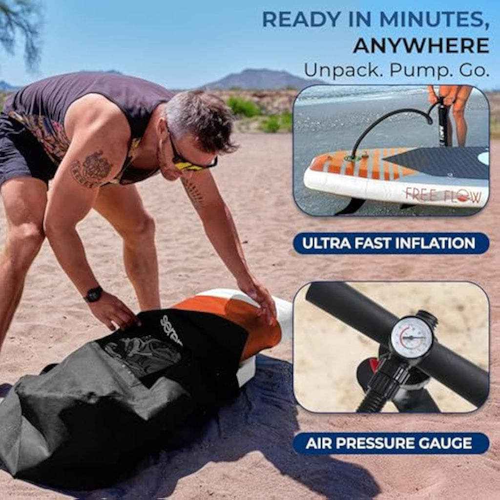 SereneLife Inflatable Stand Up Paddle Board - 10.5ft Non-Slip SUP Kit