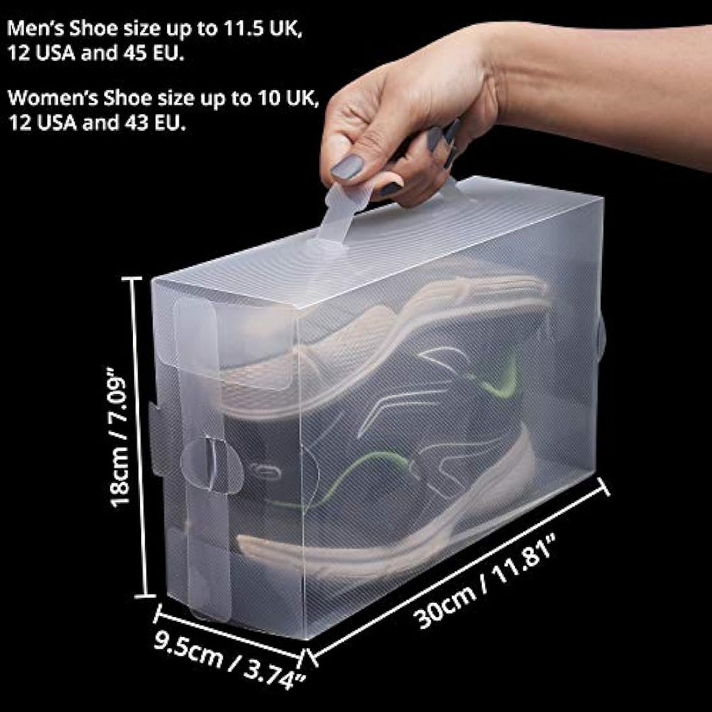 Kurtzy Clear Plastic Shoe Storage Boxes - 40 Pack Stackable Organizers