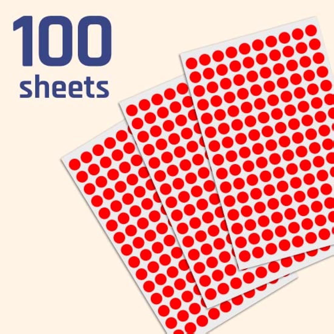 Jolof Store 10mm Red Round Dot Stickers – 15,000 Self-Adhesive Labels