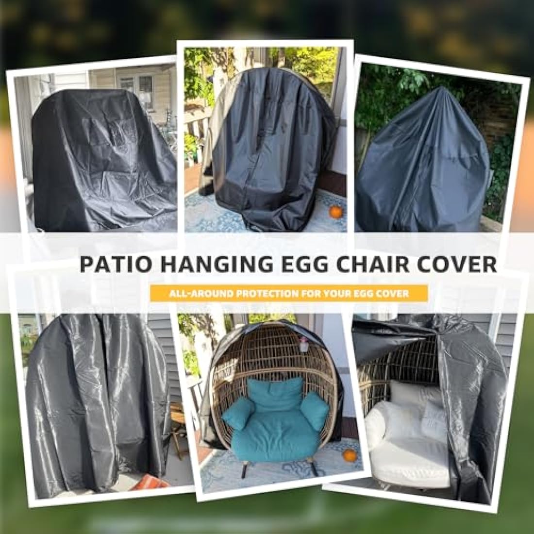 Double Egg Chair Cover | 420D Waterproof Oxford Fabric – 91x79"