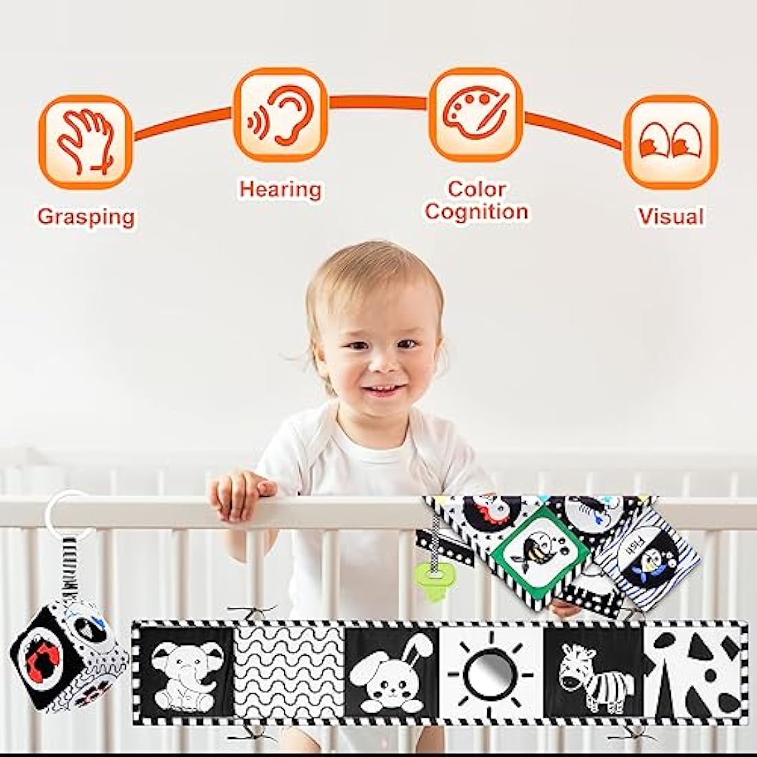 Jolof Store High Contrast Sensory Toys | Black and White Montessori Baby Set
