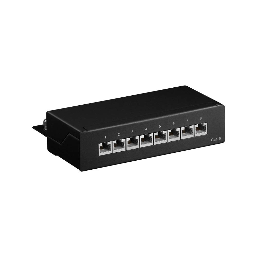 Goobay CAT 6 Mini Desktop Patch Panel – 8 Port Network Ethernet Hub