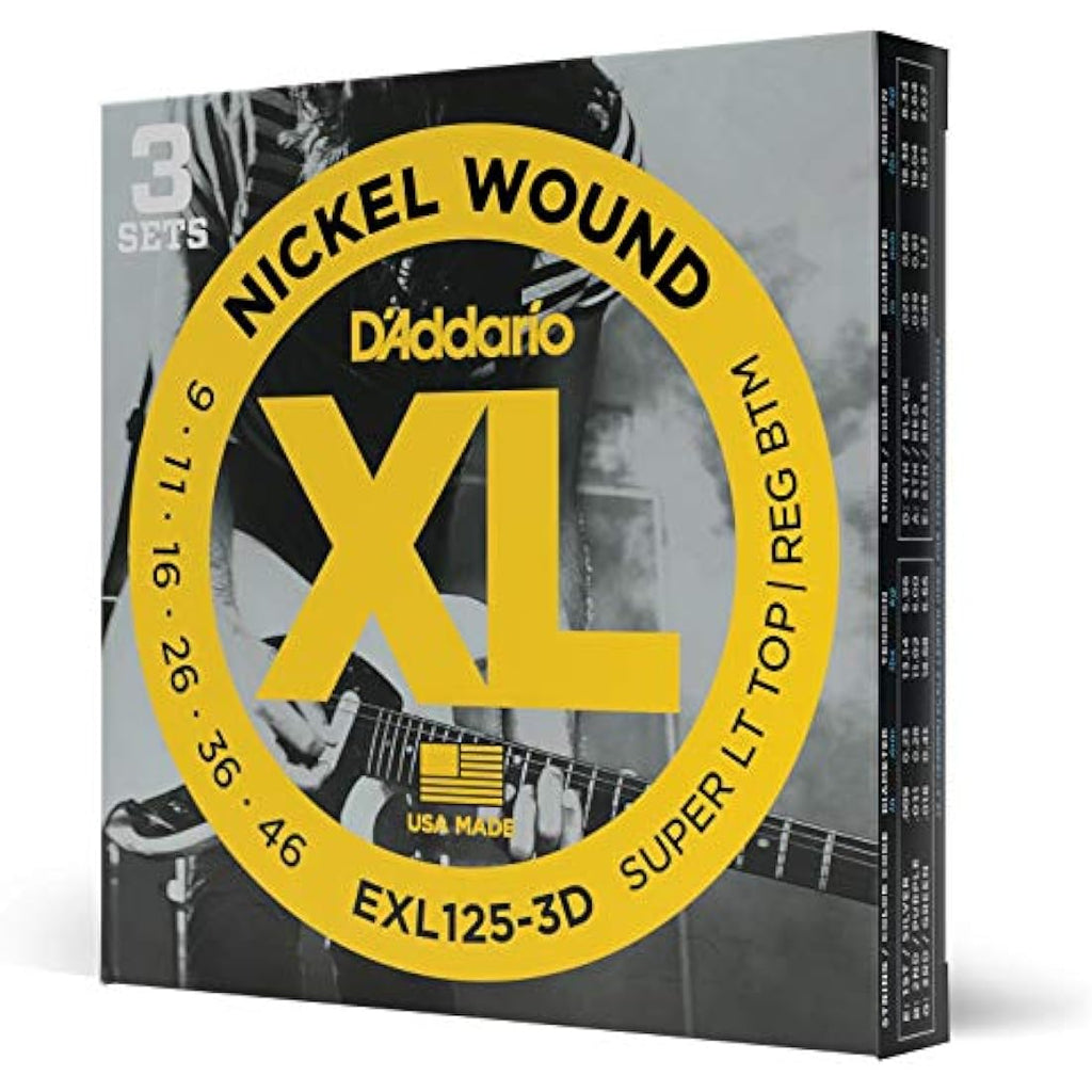 D'Addario XL Nickel Electric Guitar Strings - 9-46 Gauge, 3-Pack