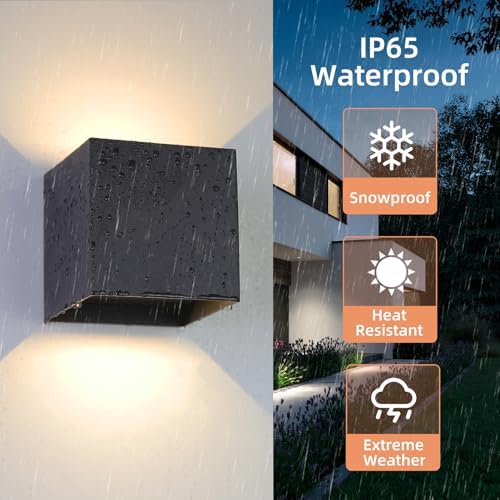 CHENBEN 12W LED Outdoor Wall Lights – IP65 Waterproof Aluminum Sconce 4 Pack