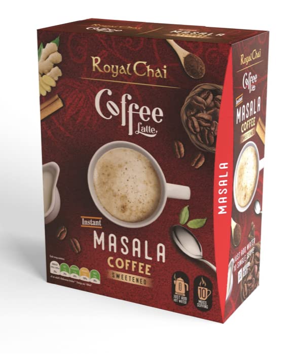 Royal Chai Unsweetened Masala Coffee Latte - 10 Sachets (Pack of 5)