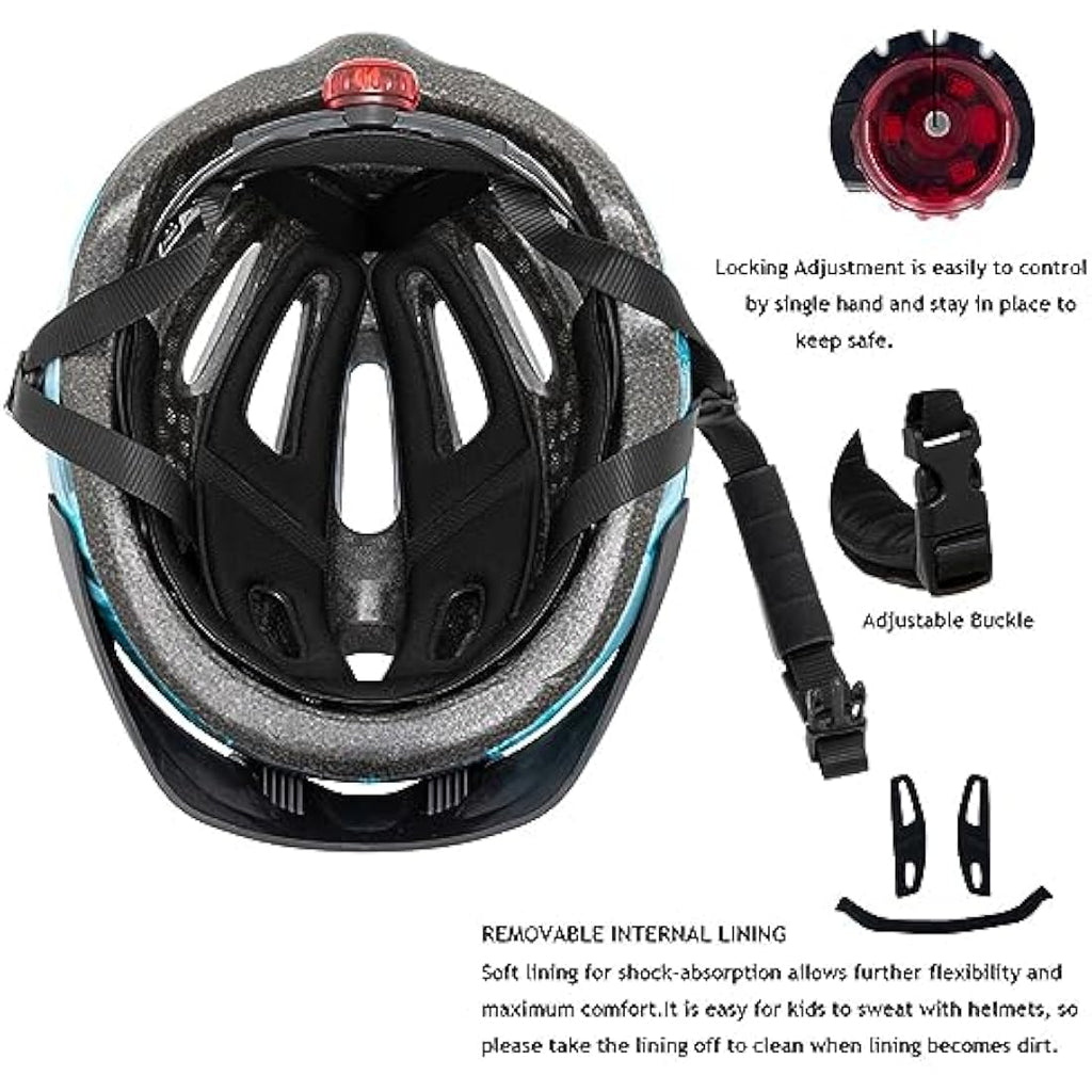 Kids Bike Helmet | LED Safety Light | Lightweight 50-57cm