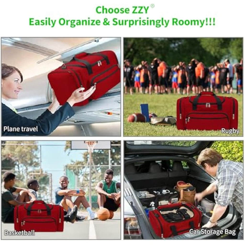 Sport Gym Duffle Bag | 40L Red Weekender Holdall