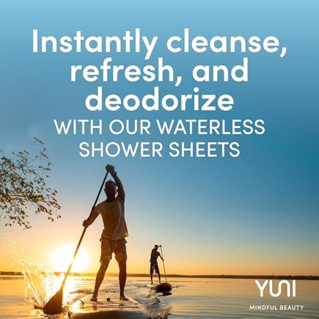 YUNI Beauty Large Body Wipes | Unscented Biodegradable Shower Sheets | 30ct