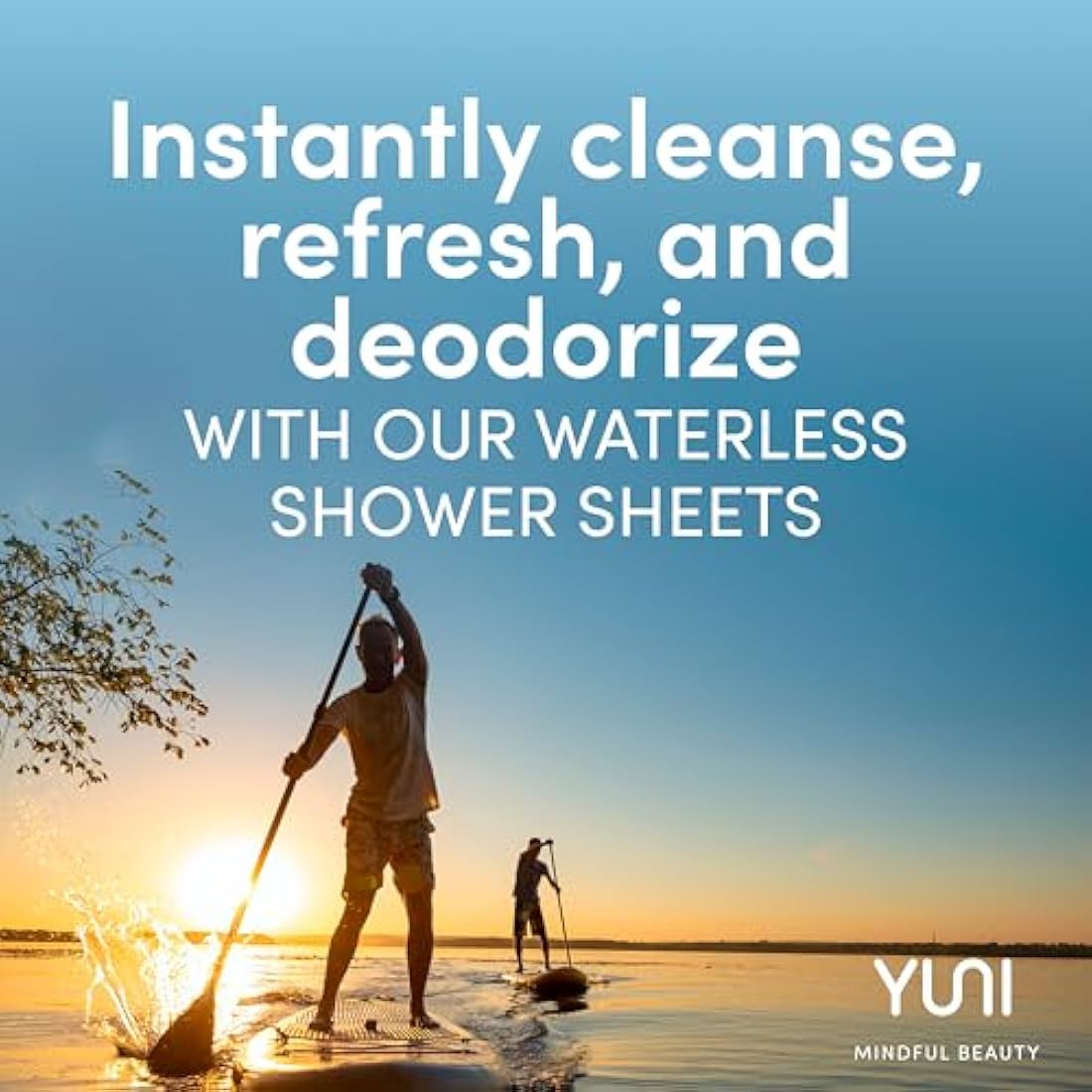 YUNI Beauty Large Body Wipes | Unscented Biodegradable Shower Sheets | 30ct