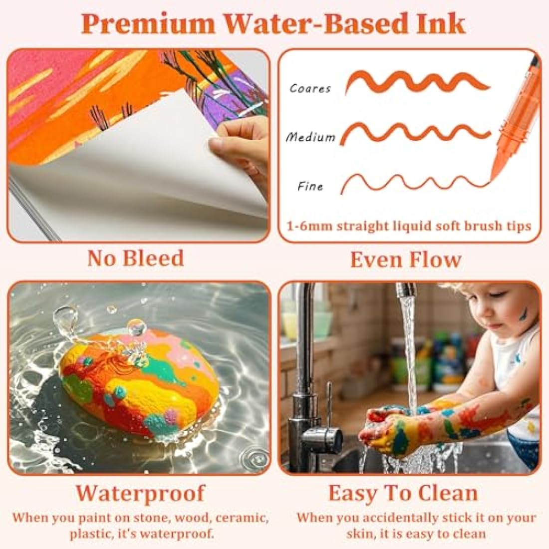 Funnasting 168 Colors Acrylic Paint Pens | Soft Brush Tip Art Markers