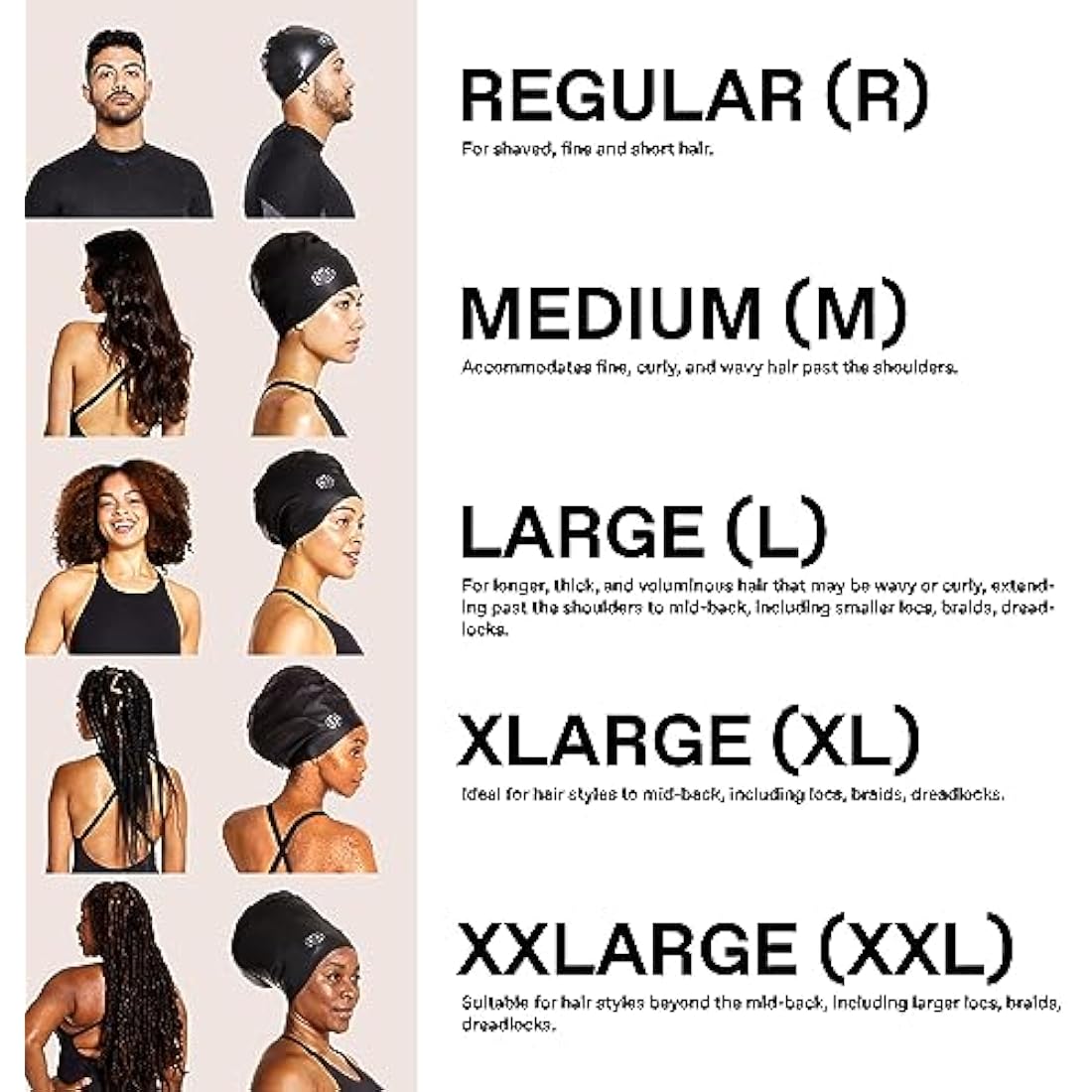 SOUL CAP Large Silicone Swimming Cap for Long Hair and Dreadlocks