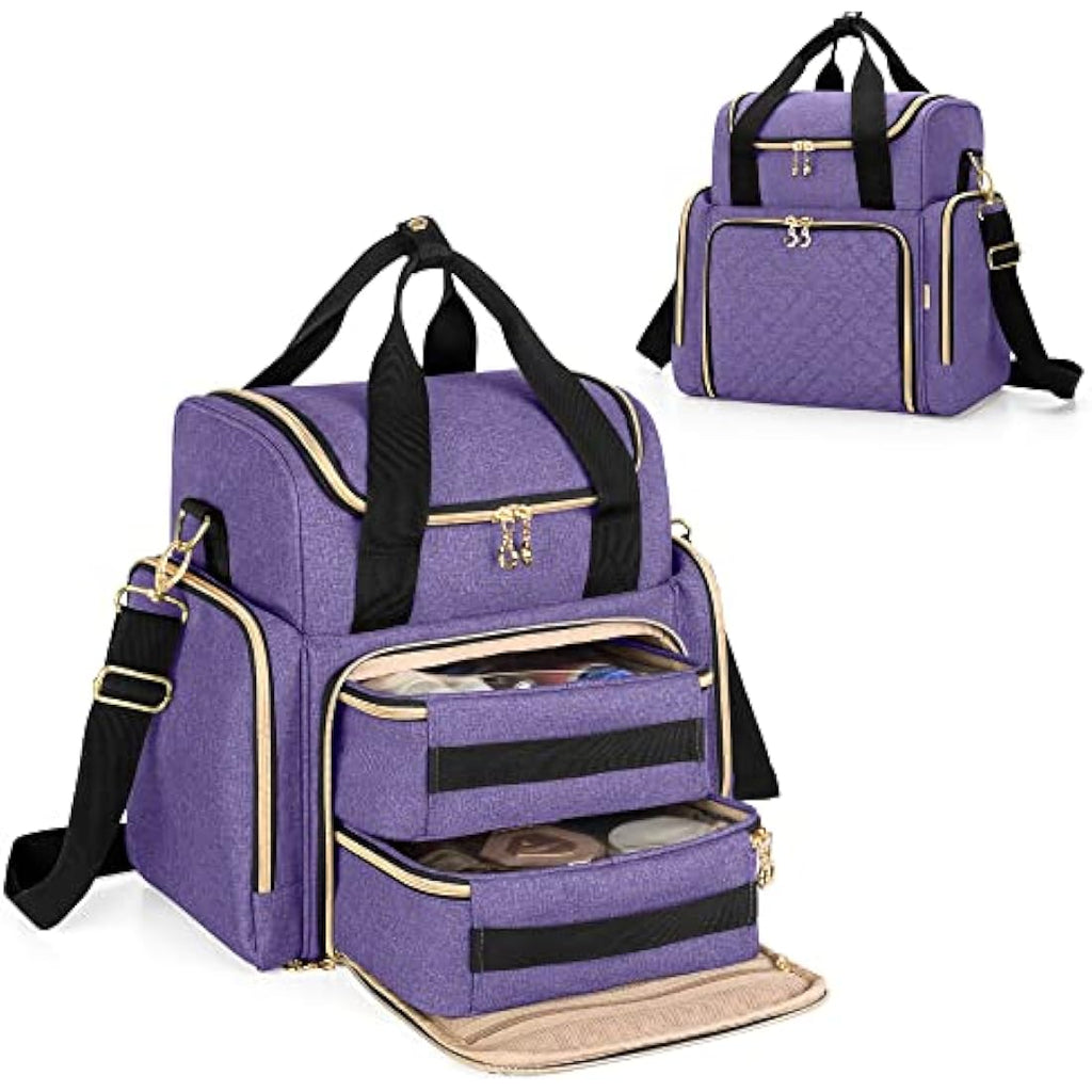 Travel Makeup Bag | Portable Cosmetic Case with 2 Inserts