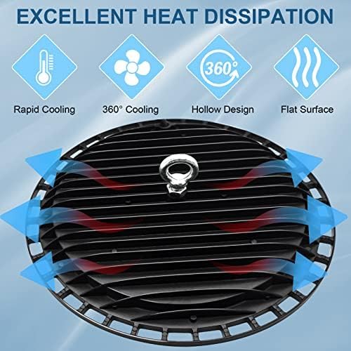 ZXICH UFO LED High Bay Light | 100W 10000LM 6500K IP65 Waterproof – 4 Pack