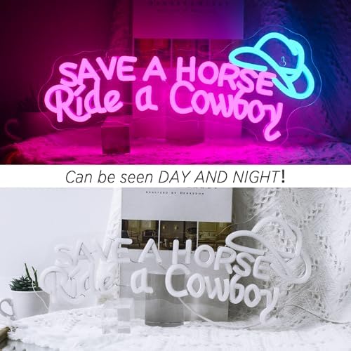 Cowboy Hat Neon Sign | Dimmable LED Wall Decor for Man Cave