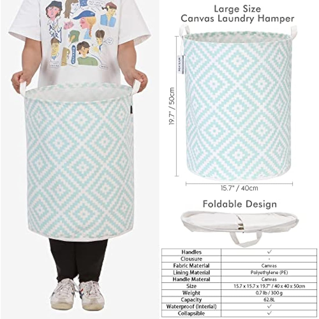 Ramie Cotton Laundry Hamper – Large Folding Storage Basket