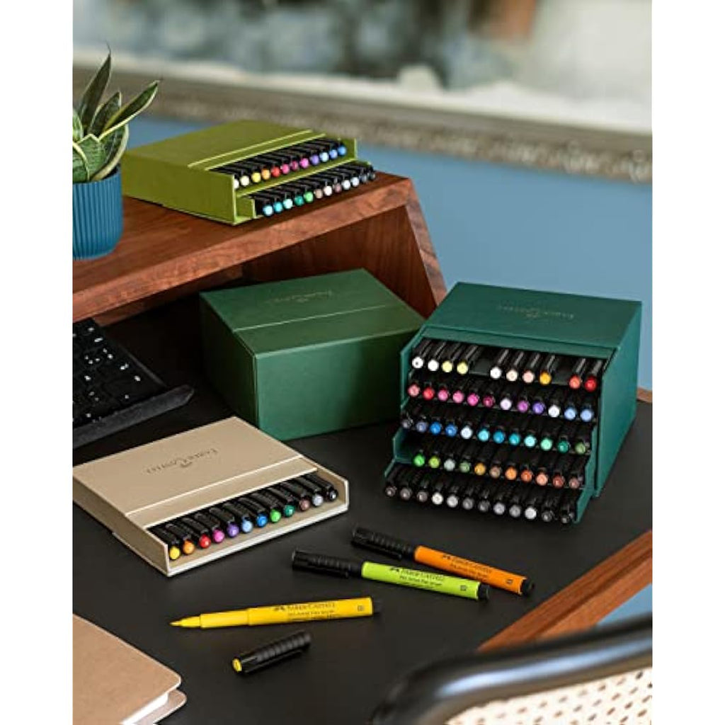 Faber-Castell Pitt Artist Pen Brush - India Ink Studio Box of 60