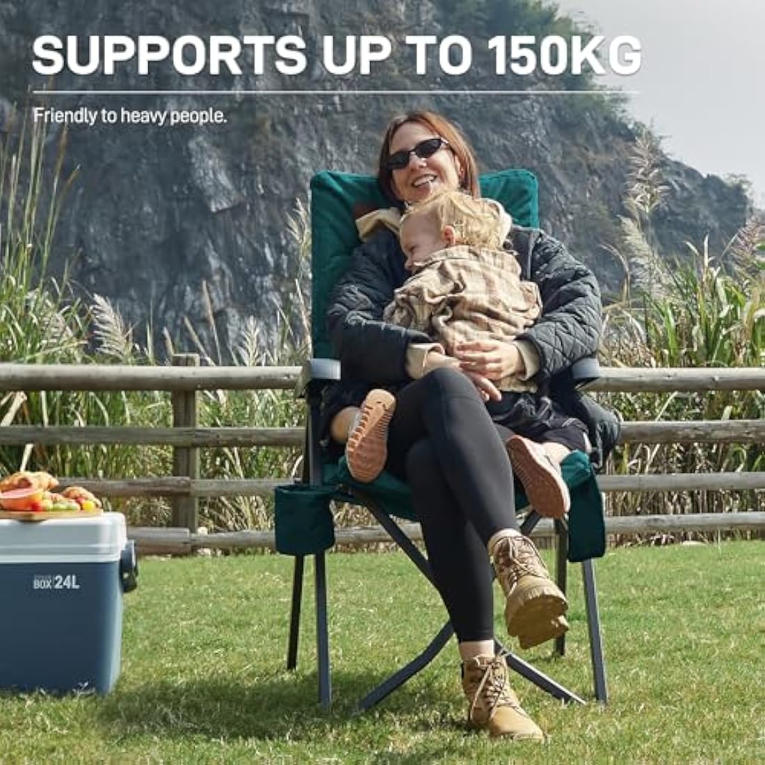 EVER ADVANCED Heavy Duty Camping Chairs | 4-Position Recliner 2-Pack