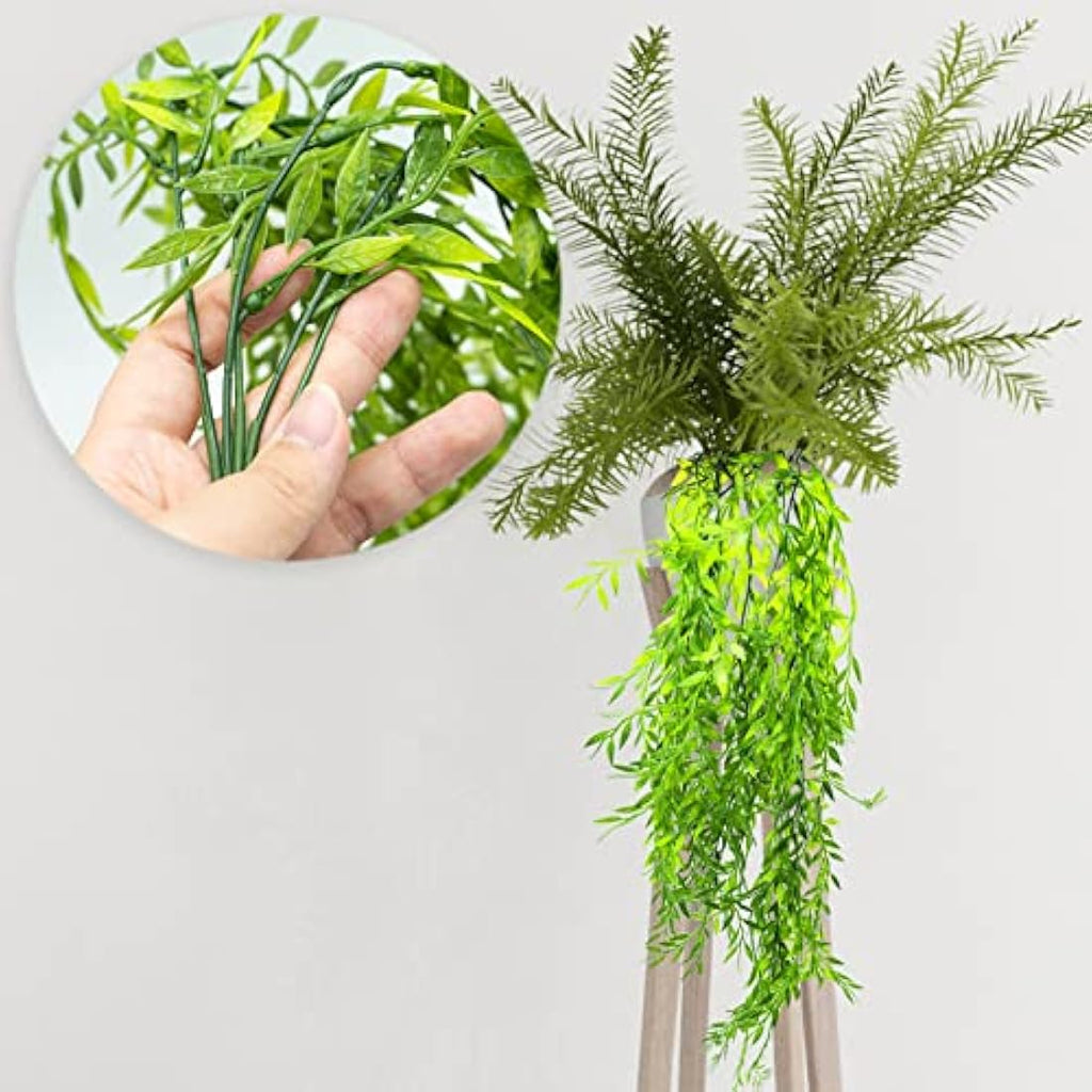 Jolof Store 2-Pack Artificial Hanging Ivy Plants | Faux Willow Leaf Vines