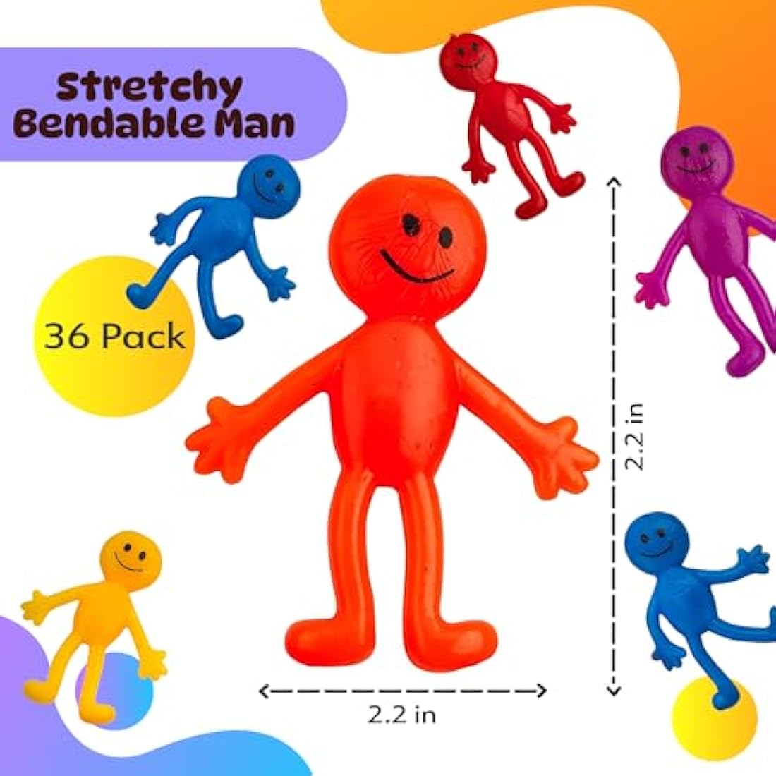 Bedwina Stretchy Sticky Men (36 Pack) – Sensory Fidget Party Favours
