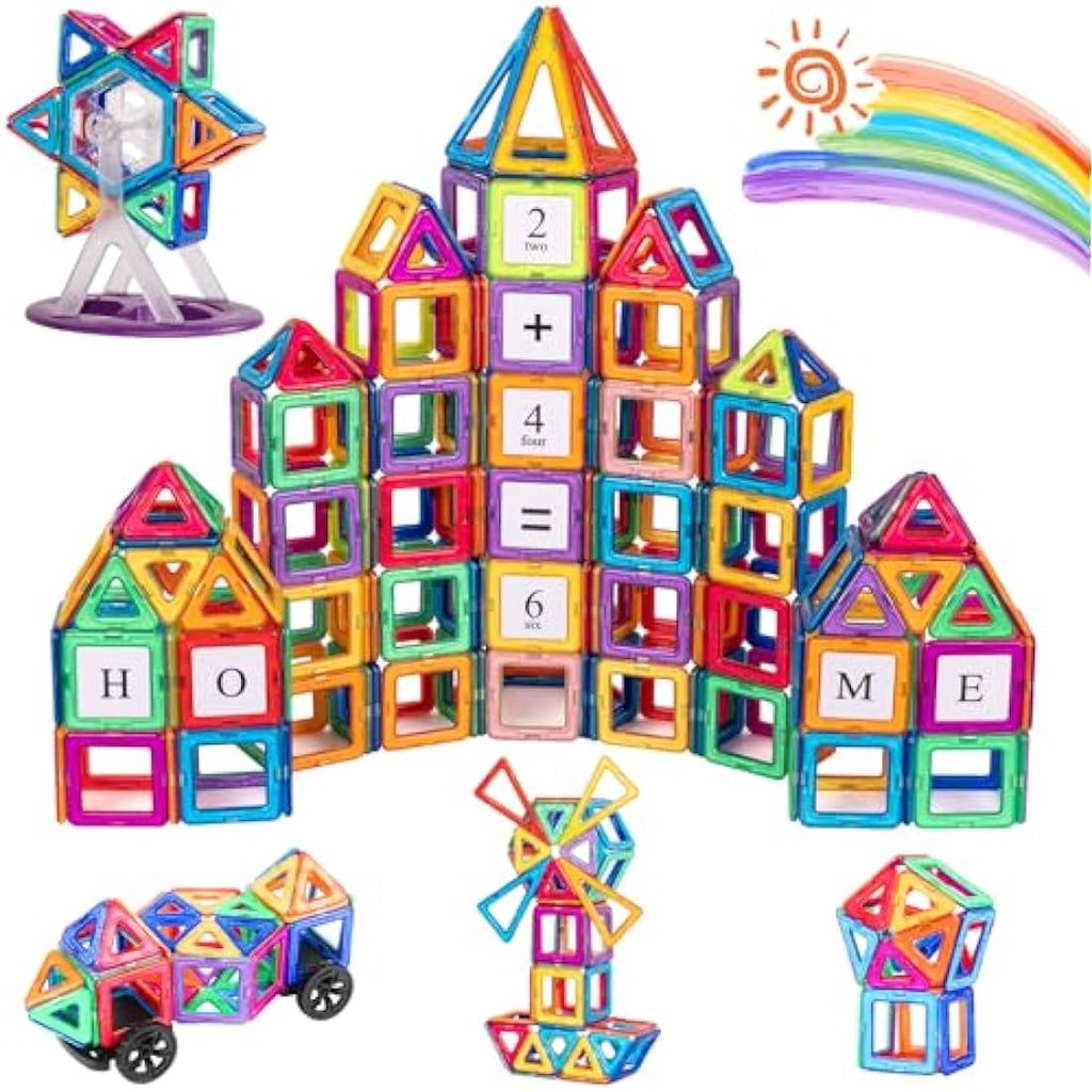Jolof Store 122PCS Magnetic Tiles – STEM Building Blocks for Kids